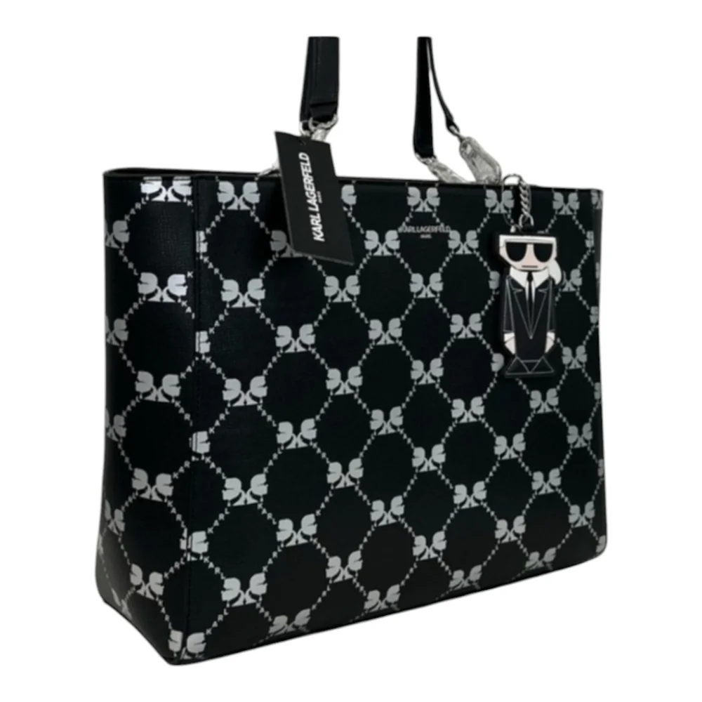 🖤▪️ Karl Lagerfeld▪️ Paris Adele Tote Carryall Bag Signature Print  Black